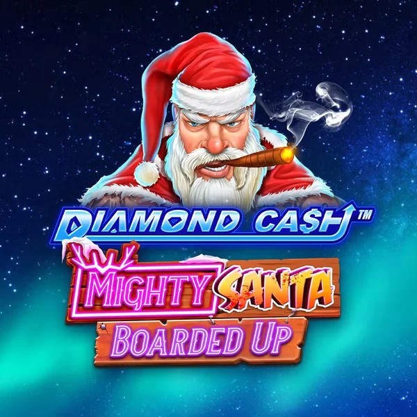 Official Slots logo: Diamond Cash Mighty Santa Boarded Up by Greentube at NomaSpin Casino